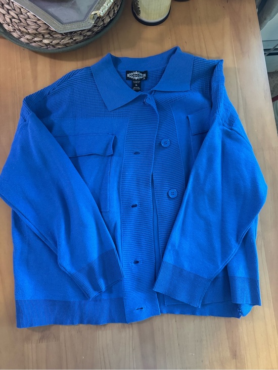 Oliver.o Sweaters - Vintage-Inspired Blue Button-Front Cardigan Sweater